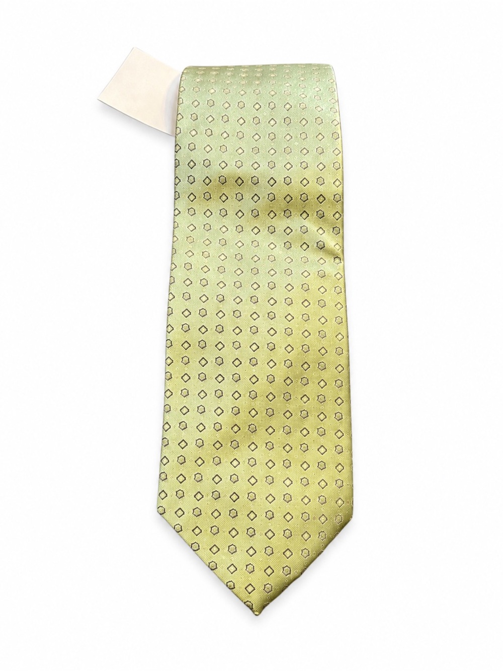 Pierre Cardin Paris Green Silk Tie - Micro Geometric Print 57” NEW
